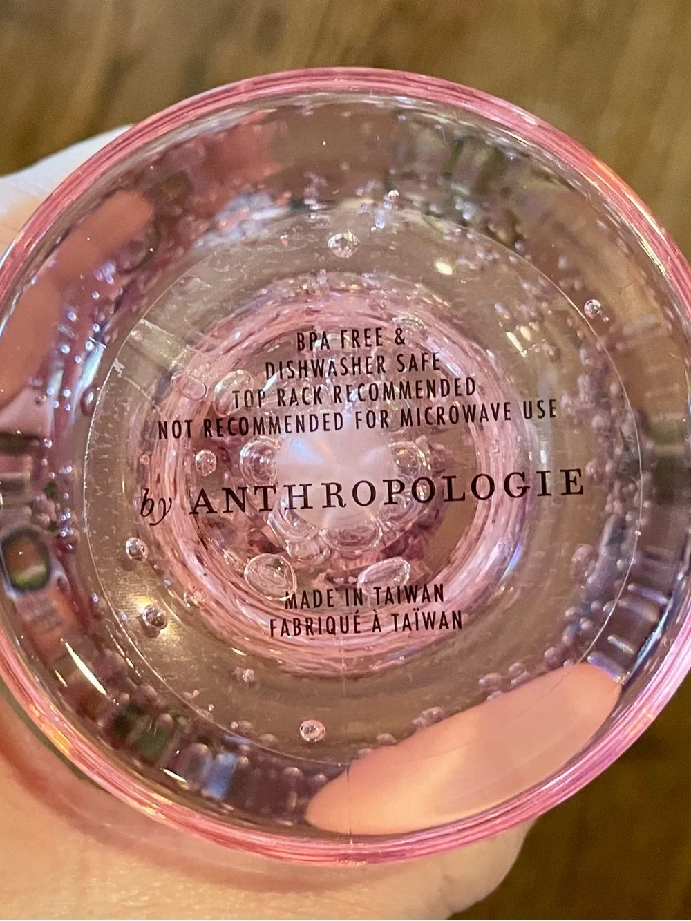 Set of 2 Anthropologie Pink Marta acrylic goblets glasses cups
